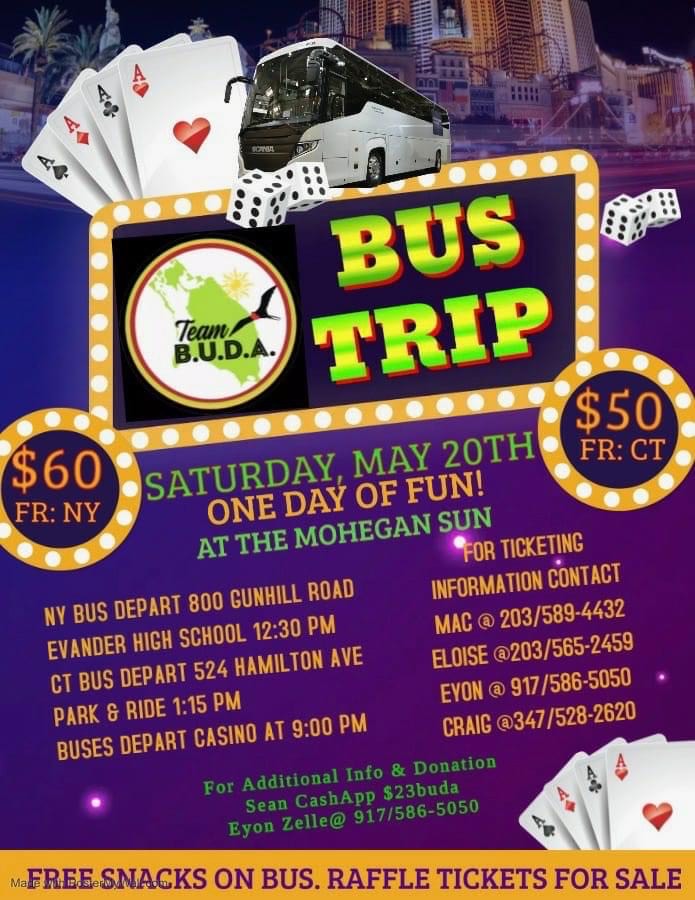 Team BUDA's "One Day of Fun at The Mohegan Sun" Bus Trip. Team B.U.D.A