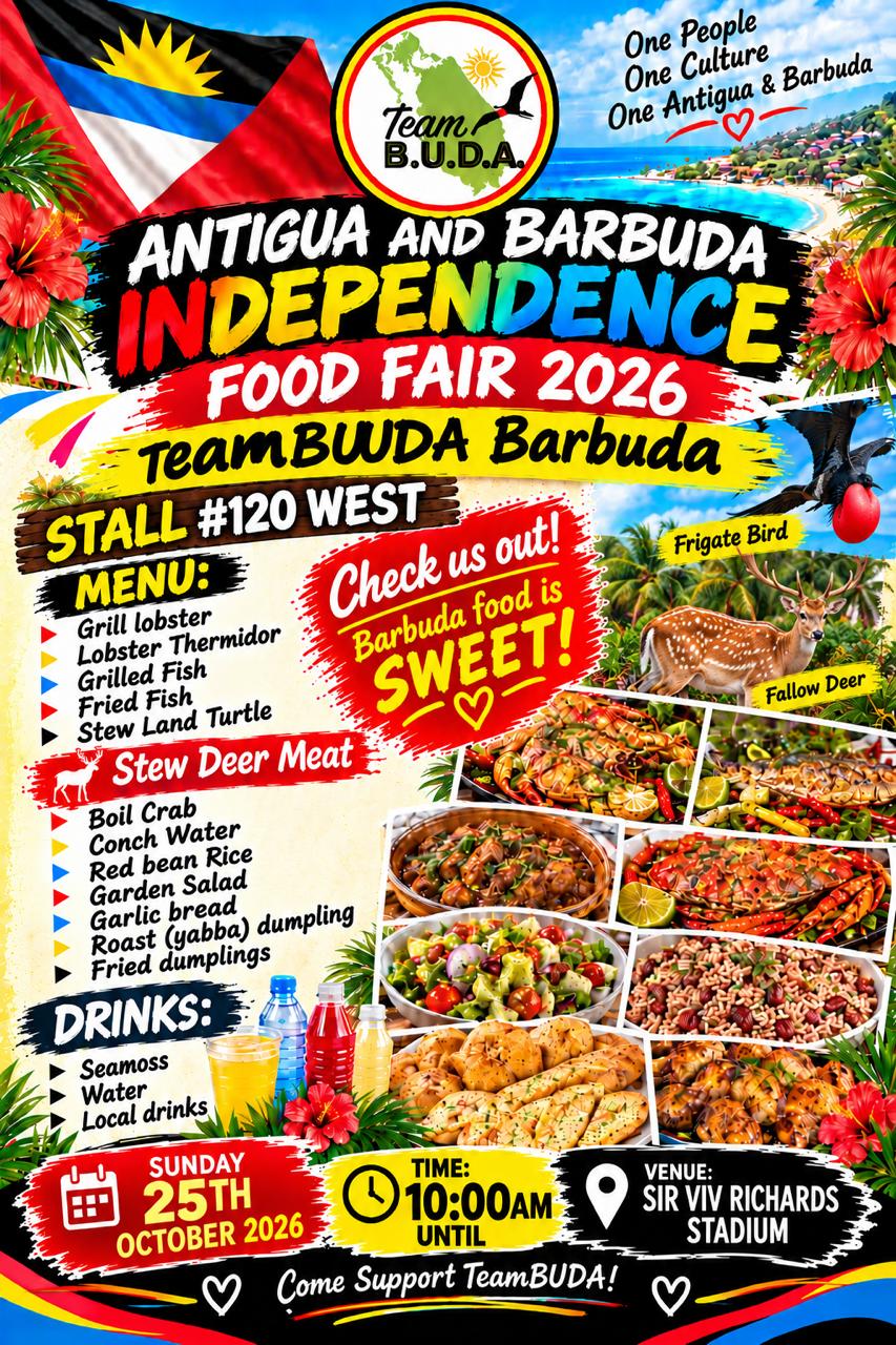 Team B.U.D.A. Invites You to the 2026 Antigua and Barbuda Annual Independence Food Fair